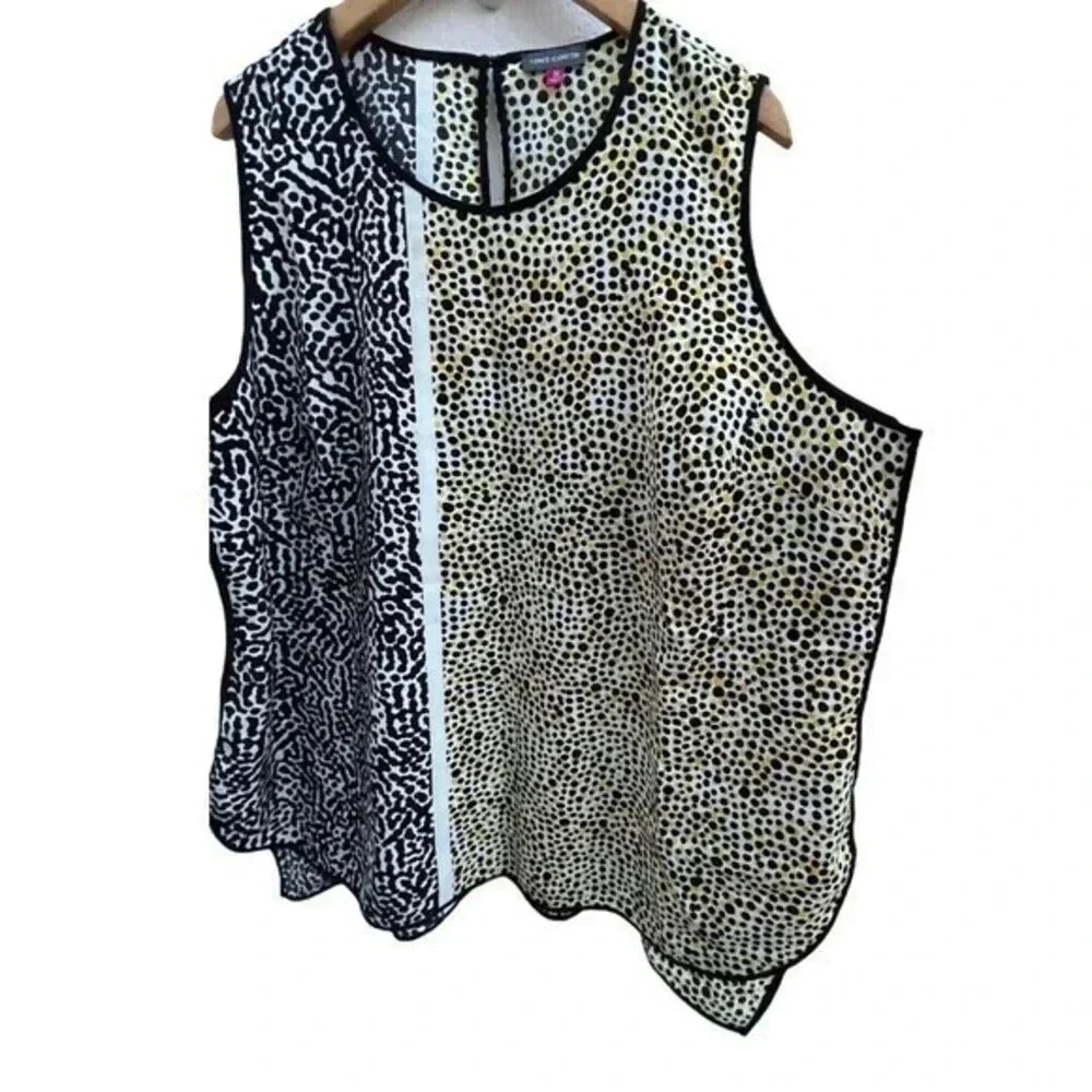 Vince Camuto Size 3X Animal Print Sleeveless Blouse Polyester​​‎